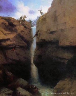 Choque entre soldados y murids en Gunib Choque entre soldados y murids en Gunib