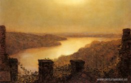 Lago Roundhay, desde el castillo Lago Roundhay, desde el castillo