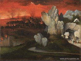 Paisaje con la destrucción de Sodoma y Gomorra. Paisaje con la destrucción de Sodoma y Gomorra.