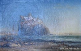 El antiguo castillo con vistas a la bahía de Nápoles, Italia El antiguo castillo con vistas a la bahía de Nápoles, Italia