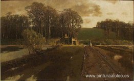 Caballo y jinete en un paisaje. Caballo y jinete en un paisaje.