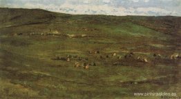 Una manada de caballos en las estepas de Baraba. Una manada de caballos en las estepas de Baraba.