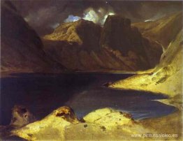 Un efecto de escena de lago de una tormenta Un efecto de escena de lago de una tormenta