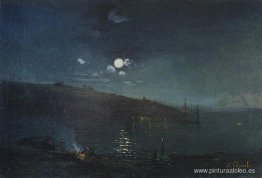 Noche de luna. paisaje con fuego Noche de luna. paisaje con fuego