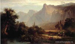 Familia india piute en el valle de Yosemite Familia india piute en el valle de Yosemite