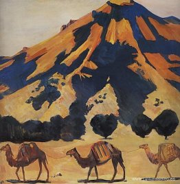 Monte Abul y camellos que pasan Monte Abul y camellos que pasan