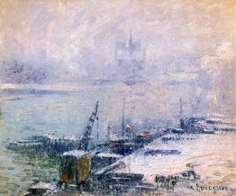 El Pont Henri IV Notre Dame de París en la nieve El Pont Henri IV Notre Dame de París en la nieve