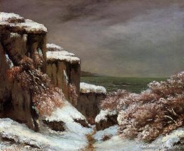 Acantilados junto al mar en la nieve Acantilados junto al mar en la nieve