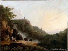 Vista de Tívoli: la Cascatelle y la 'Villa de Mecenas' Vista de Tívoli: la Cascatelle y la 'Villa de Mecenas'