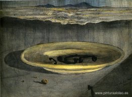 paisaje con teléfonos en un plato paisaje con teléfonos en un plato