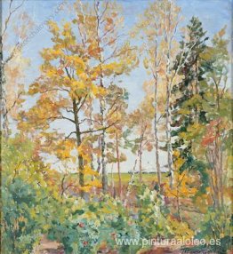 Paisaje de otoño con tren. Paisaje de otoño con tren.