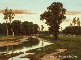 Ganado pastando cerca del río. Ganado pastando cerca del río.
