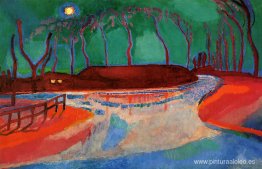 Luna llena en el agua Luna llena en el agua