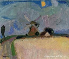 Un molino de viento en un paisaje, Het Gooi Un molino de viento en un paisaje, Het Gooi