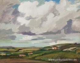 Paisaje con nubes grises Paisaje con nubes grises