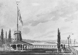 La primera vista del viajero de Nueva York. La batería y Flagsta La primera vista del viajero de Nueva York. La batería y Flagsta