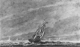 A toda vela desde la entrada de Sandy Hook al puerto de Nueva Yo A toda vela desde la entrada de Sandy Hook al puerto de Nueva Yo