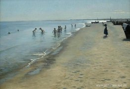 Día de verano en la playa sur de Skagen Día de verano en la playa sur de Skagen