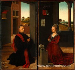 Retrato de un donante masculino y femenino Retrato de un donante masculino y femenino