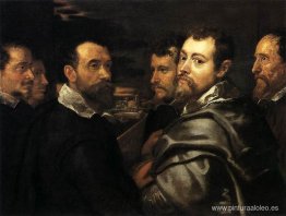 Autorretrato en círculo de amigos de Mantua Autorretrato en círculo de amigos de Mantua