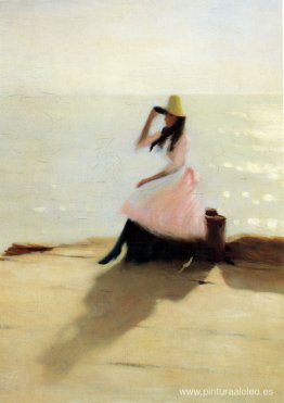 mujer joven, en la playa mujer joven, en la playa