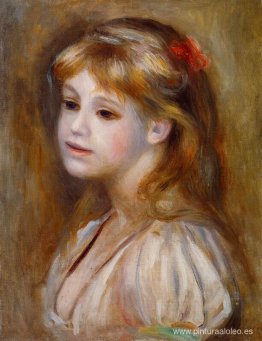Niña con un moño de pelo rojo Niña con un moño de pelo rojo