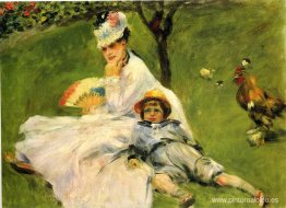 Camille Monet y su hijo Jean en el jardín de Argenteuil Camille Monet y su hijo Jean en el jardín de Argenteuil