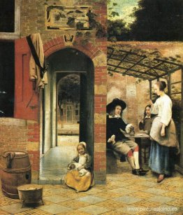 El patio de una casa en Delft El patio de una casa en Delft