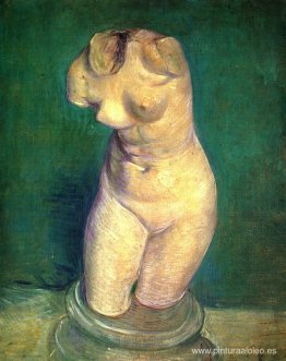 Estatuilla de yeso de un torso femenino Estatuilla de yeso de un torso femenino