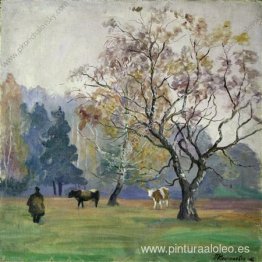 Neblina. Paisaje con vacas. Neblina. Paisaje con vacas.