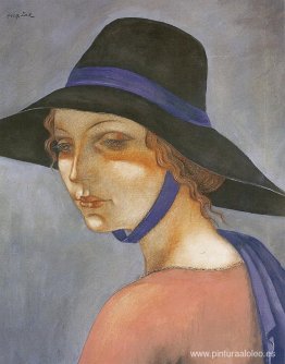 Retrato de una mujer joven con sombrero (Jadwiga Zak) Retrato de una mujer joven con sombrero (Jadwiga Zak)