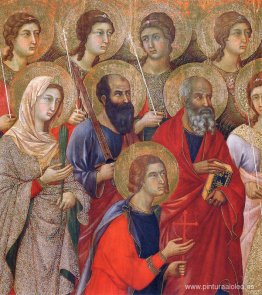 La Virgen y el Niño en un trono (fragmento del anverso) La Virgen y el Niño en un trono (fragmento del anverso)