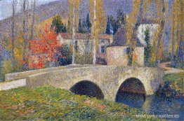 El puente de Labastide du Vert en otoño El puente de Labastide du Vert en otoño