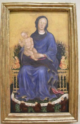 Virgen entronizada con ángeles Virgen entronizada con ángeles