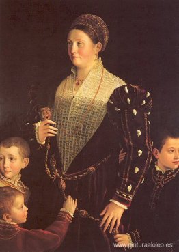 Camilla Gonzaga con sus tres hijos Camilla Gonzaga con sus tres hijos