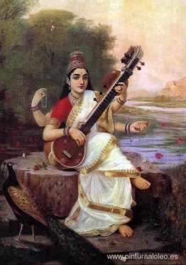 Pintura de la Diosa Saraswati Pintura de la Diosa Saraswati