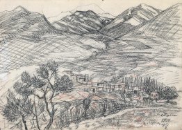 Pueblo al pie de la montaña. Pueblo al pie de la montaña.