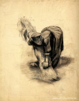 Mujer campesina atando gavillas Mujer campesina atando gavillas