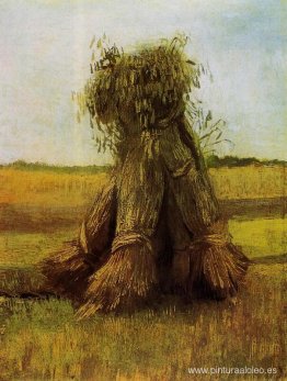 Gavillas de trigo en un campo Gavillas de trigo en un campo