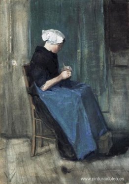 Mujer de Scheveningen tejiendo Mujer de Scheveningen tejiendo