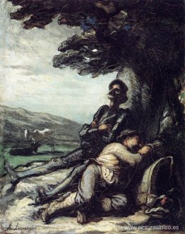 Don Quijote y Sancho Pansa descansando bajo un árbol Don Quijote y Sancho Pansa descansando bajo un árbol