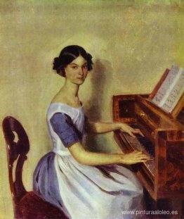 Retrato de Nadezhda P. Zhdanovich al piano Retrato de Nadezhda P. Zhdanovich al piano