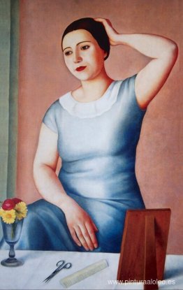 Mujer maquillándose Mujer maquillándose