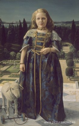 Niña con una oveja pequeña (Niña con traje renacentista) Niña con una oveja pequeña (Niña con traje renacentista)