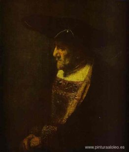 Retrato de un hombre con sombrero adornado con perlas. Retrato de un hombre con sombrero adornado con perlas.