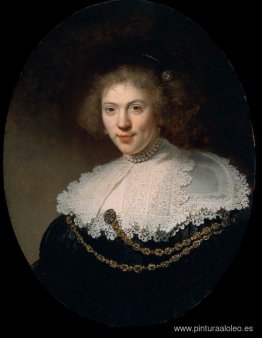 retrato de una mujer que llevaba una cadena de oro retrato de una mujer que llevaba una cadena de oro