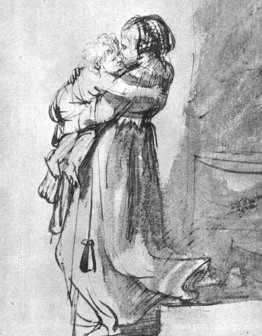 Saskia con un niño Saskia con un niño