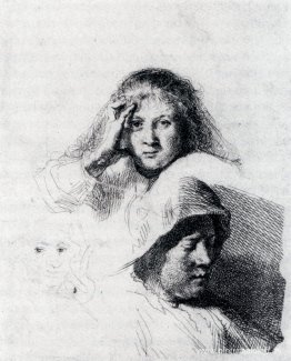 Hoja De Bocetos Con Un Retrato De Saskia. Hoja De Bocetos Con Un Retrato De Saskia.