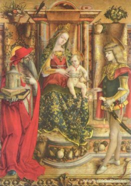 Virgen entronizada, San Jerónimo y San Sebastián Virgen entronizada, San Jerónimo y San Sebastián