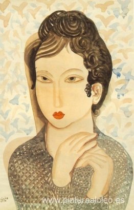 retrato de una mujer con pelo negro retrato de una mujer con pelo negro